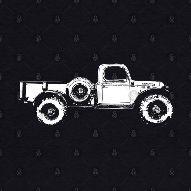 1948 Dodge Powerwagon - stylized white on dark background by mal_photography